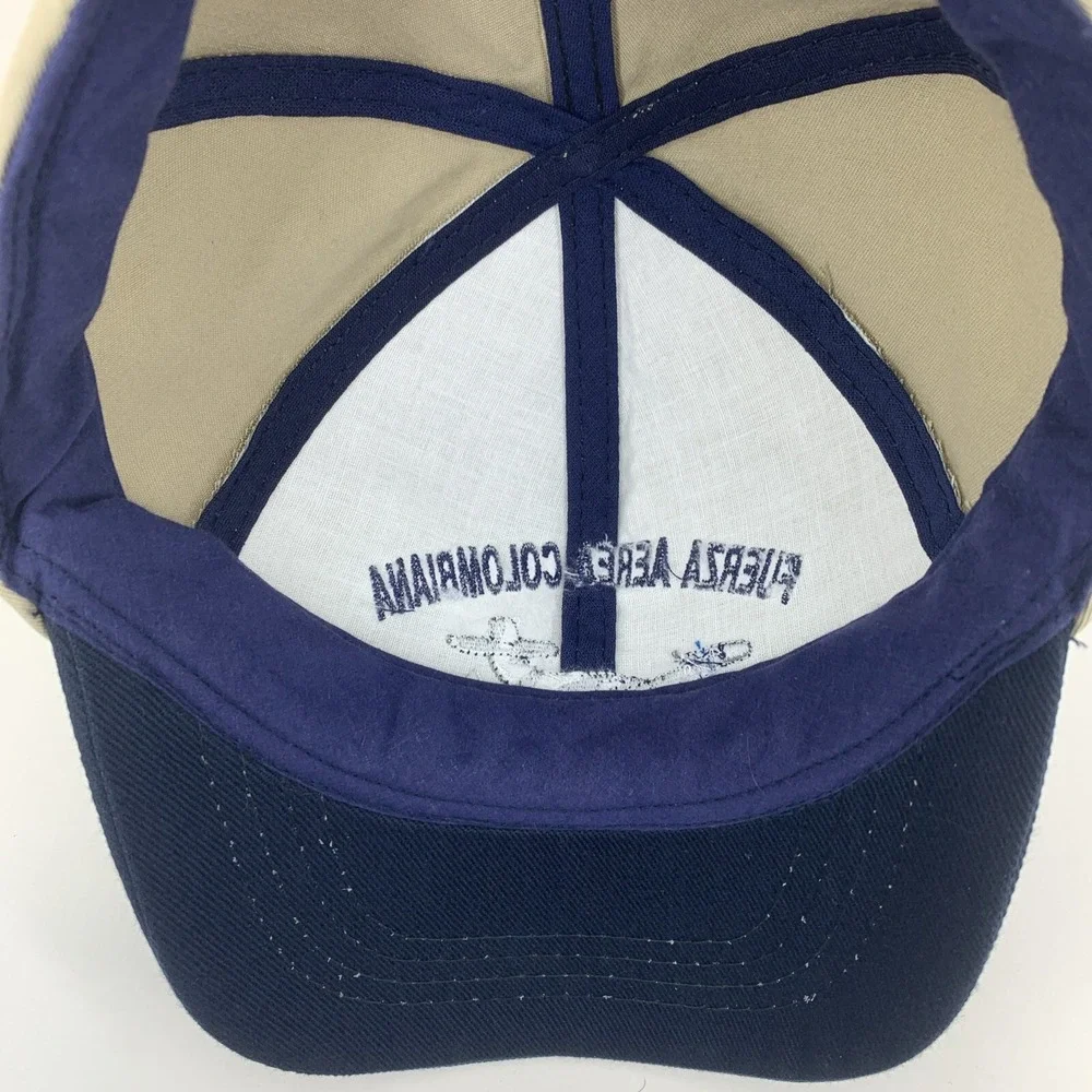 Fuerza Aerea Colombiana Hat CACOM-3 Air Force Blue Beige Adjustable Baseball Cap